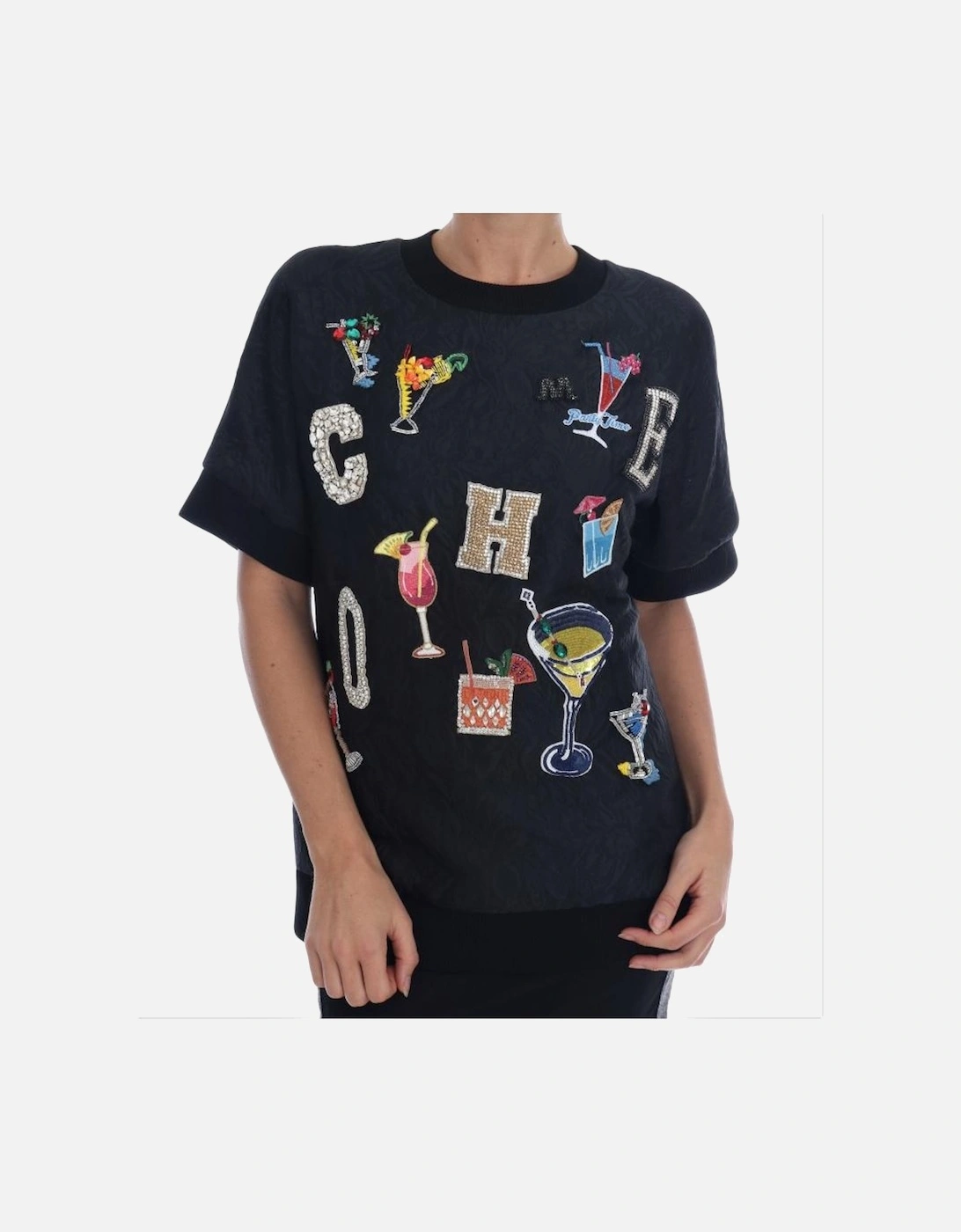 Cocktail Pullover Embroidered Sweater Women - Black, 7 of 6