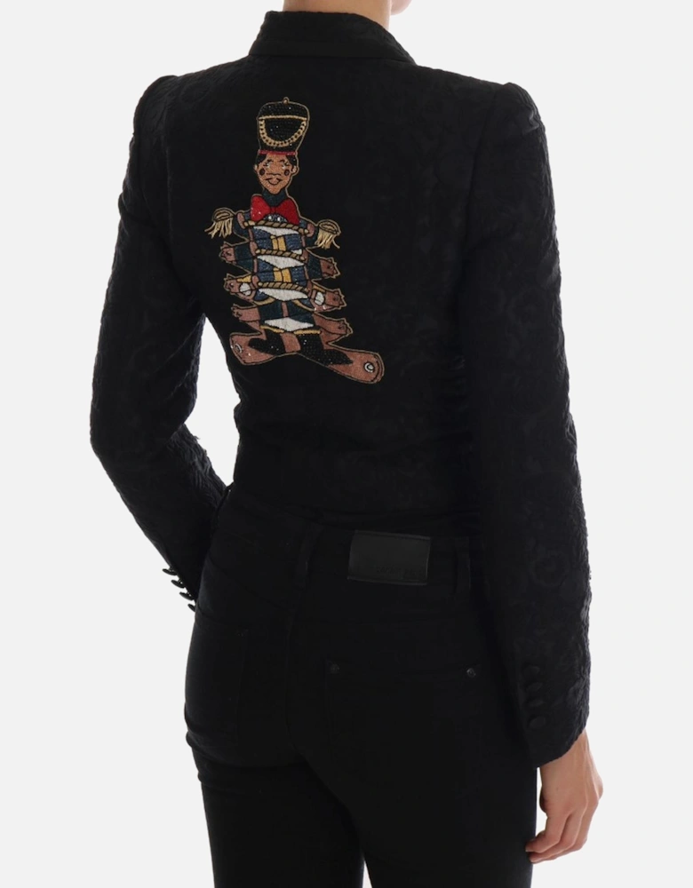 Cropped Blazer Toy Soldier Detail Women - Black Suits
