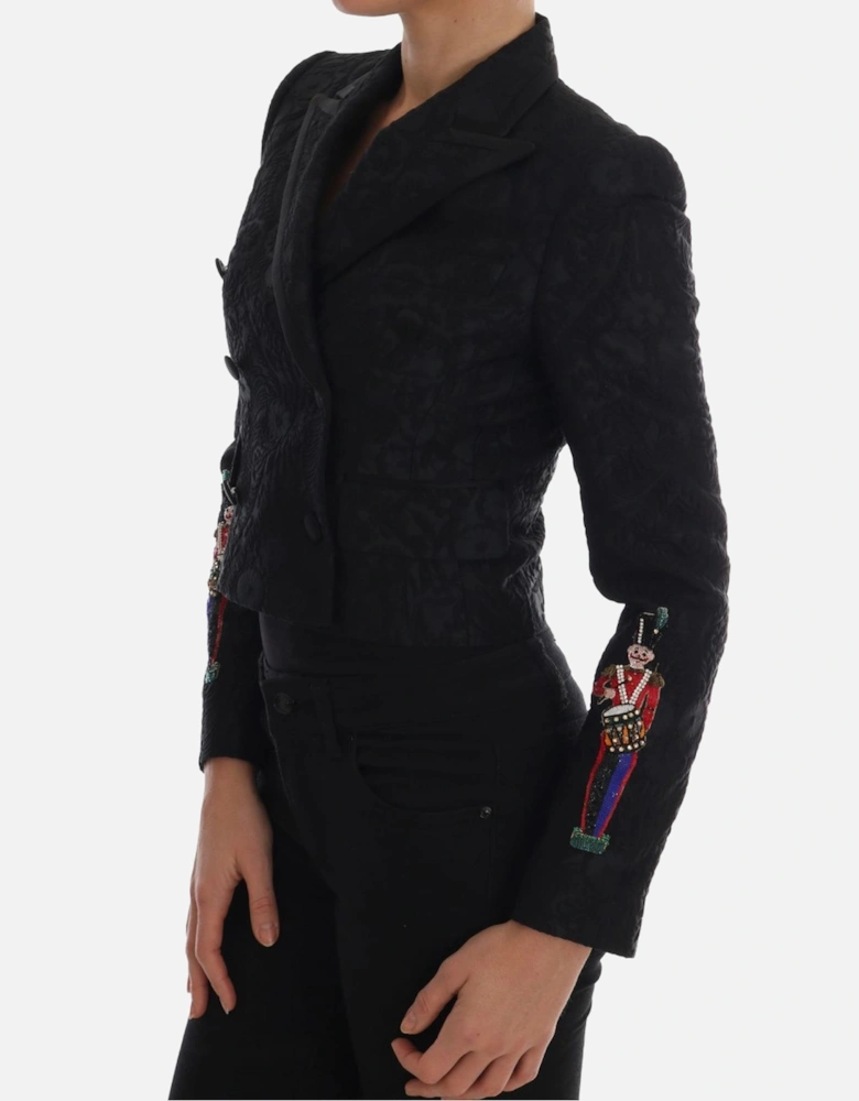 Cropped Blazer Toy Soldier Detail Women - Black Suits