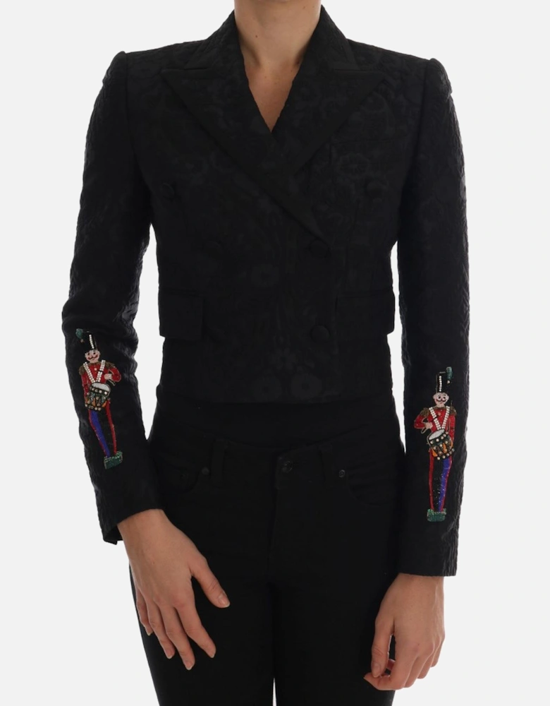 Cropped Blazer Toy Soldier Detail Women - Black Suits