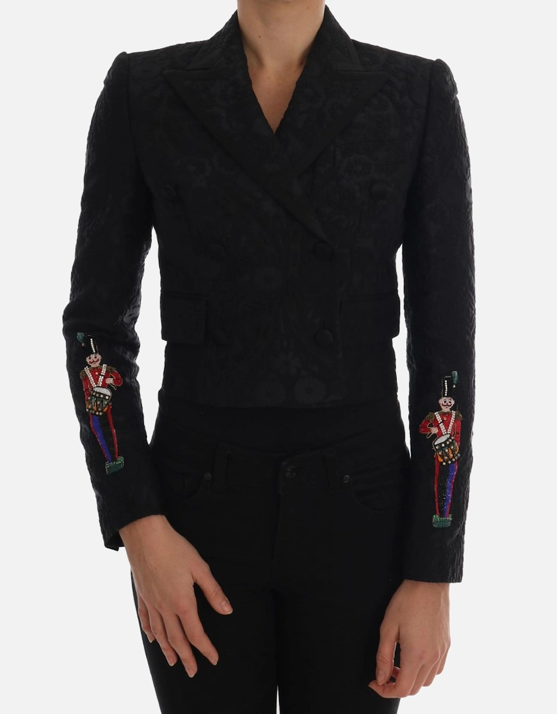 Cropped Blazer Toy Soldier Detail Women - Black Suits, 7 of 6