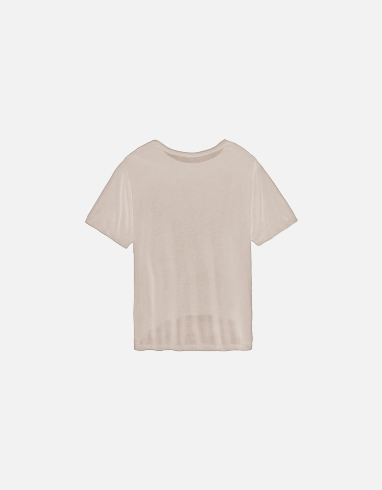 Relaxed Fit Cropped Tee Short Sleeve Model HI9422 Women - Beige