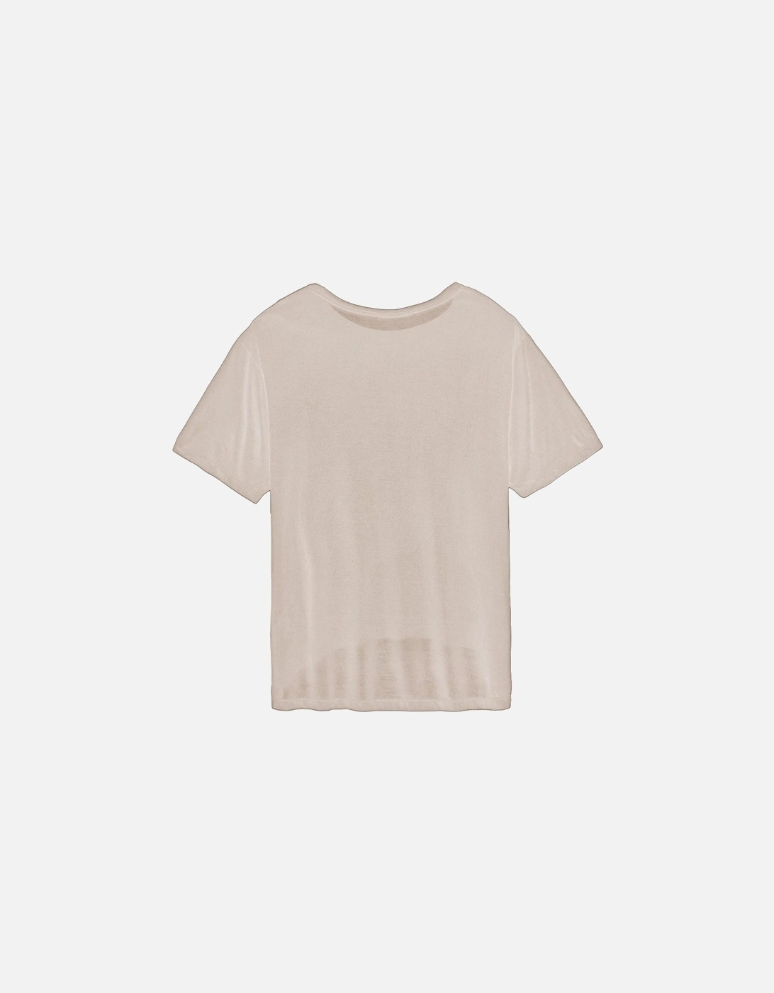 Relaxed Fit Cropped Tee Short Sleeve Model HI9422 Women - Beige