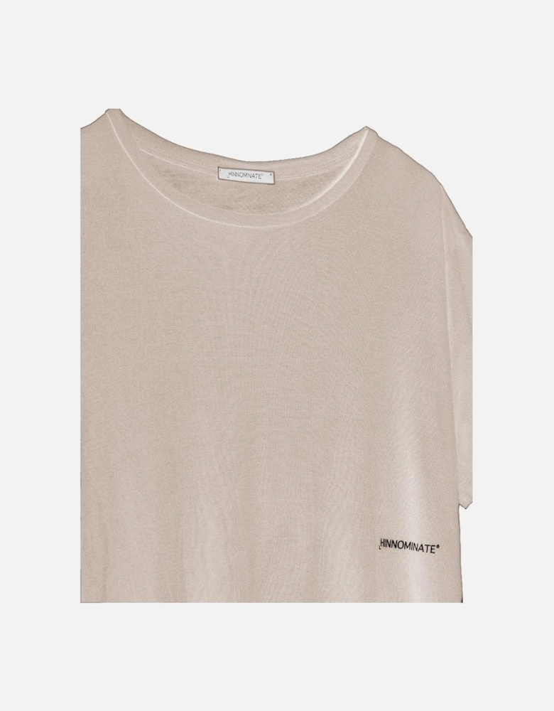 Relaxed Fit Cropped Tee Short Sleeve Model HI9422 Women - Beige