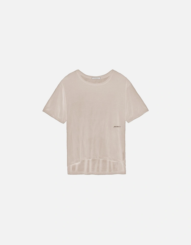 Relaxed Fit Cropped Tee Short Sleeve Model HI9422 Women - Beige