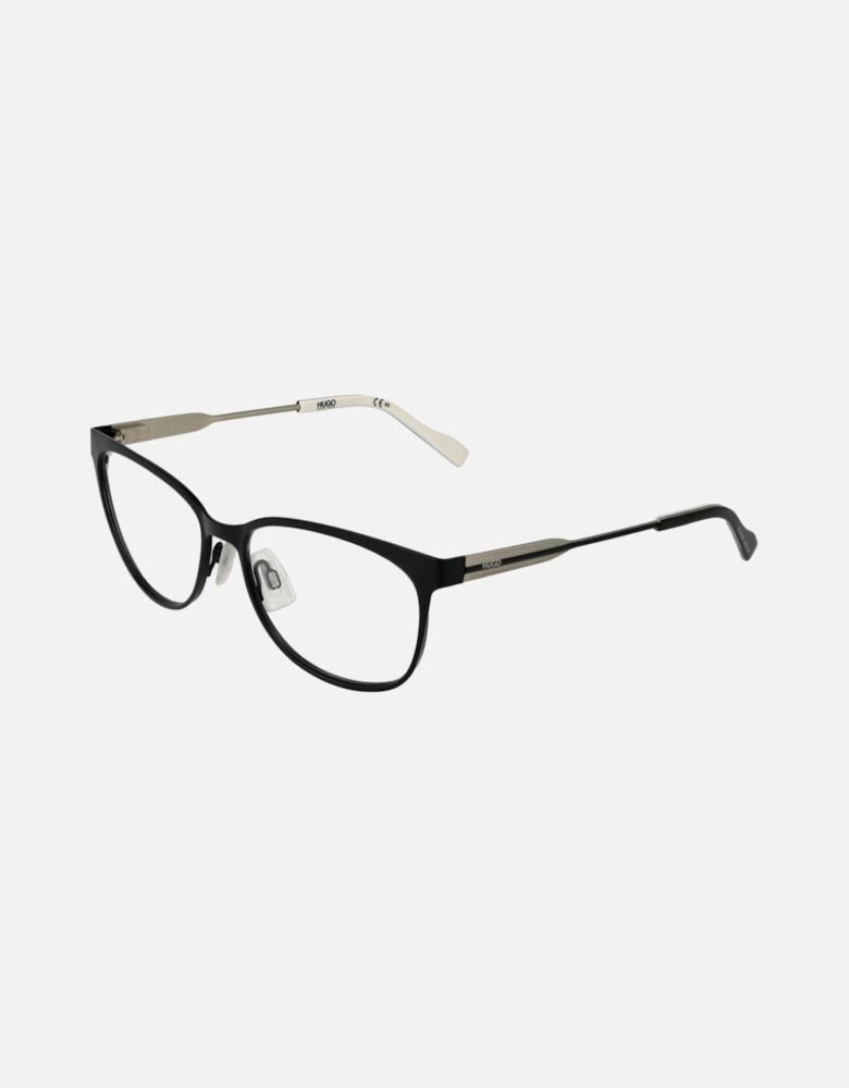 Stainless Steel Full-Rim Rectangle Glasses Women - Black Frames