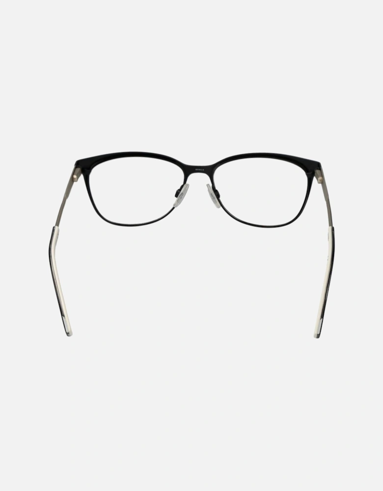 Stainless Steel Full-Rim Rectangle Glasses Women - Black Frames