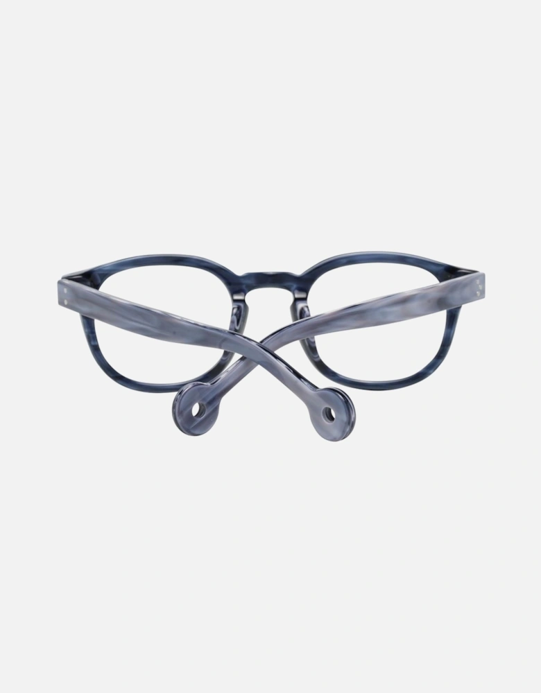 Blue Plastic Frame Unisex Sunglasses with Spring Hinge