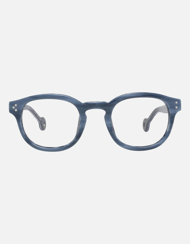 Blue Plastic Frame Unisex Sunglasses with Spring Hinge