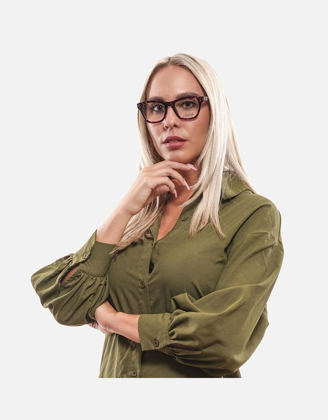 Purple Plastic Full-Rim Glasses with Spring Hinge Unisex Frames