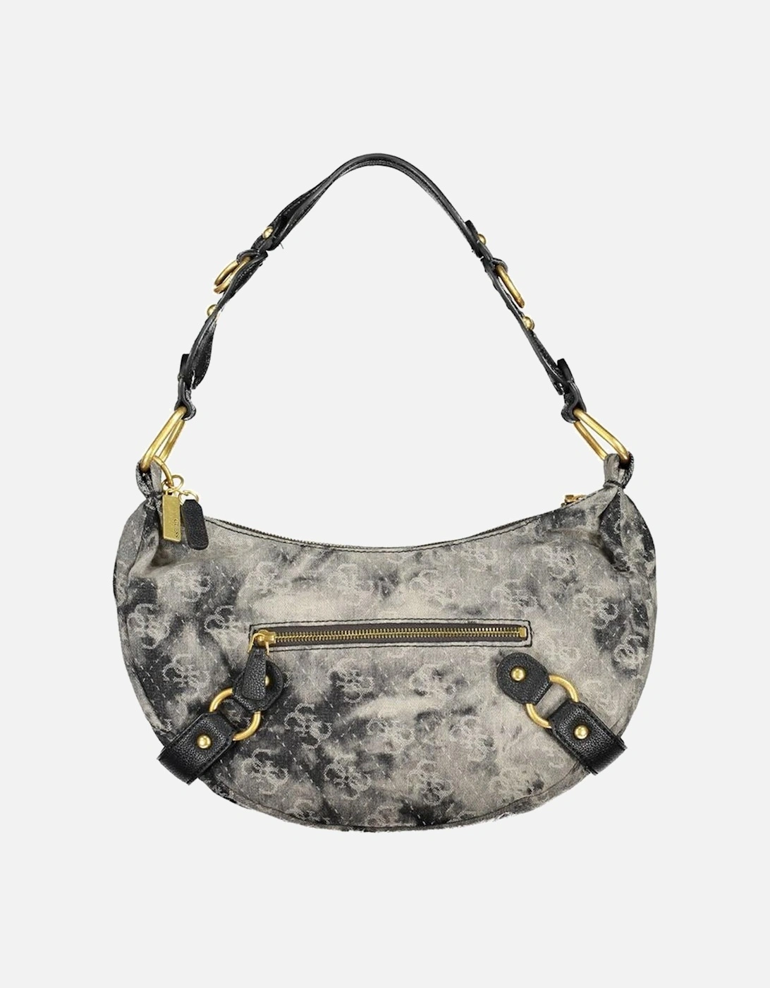 Grey and Black Polyester Handbag Women