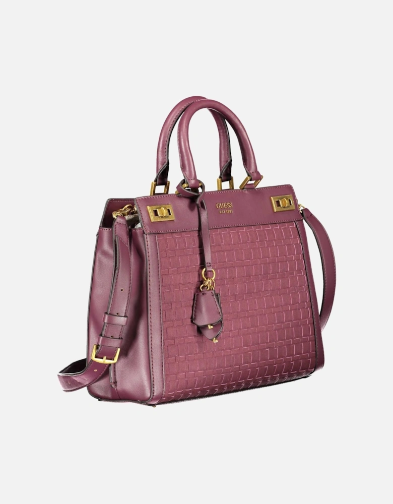 Elegant Purple Polyurethane Handbag Women