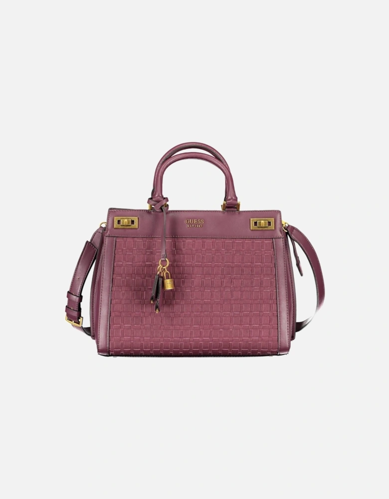 Elegant Purple Polyurethane Handbag Women