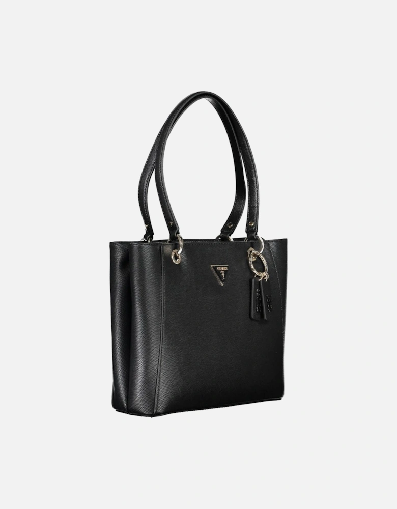 Contrasting detail shoulder bag with multiple compartments and pockets