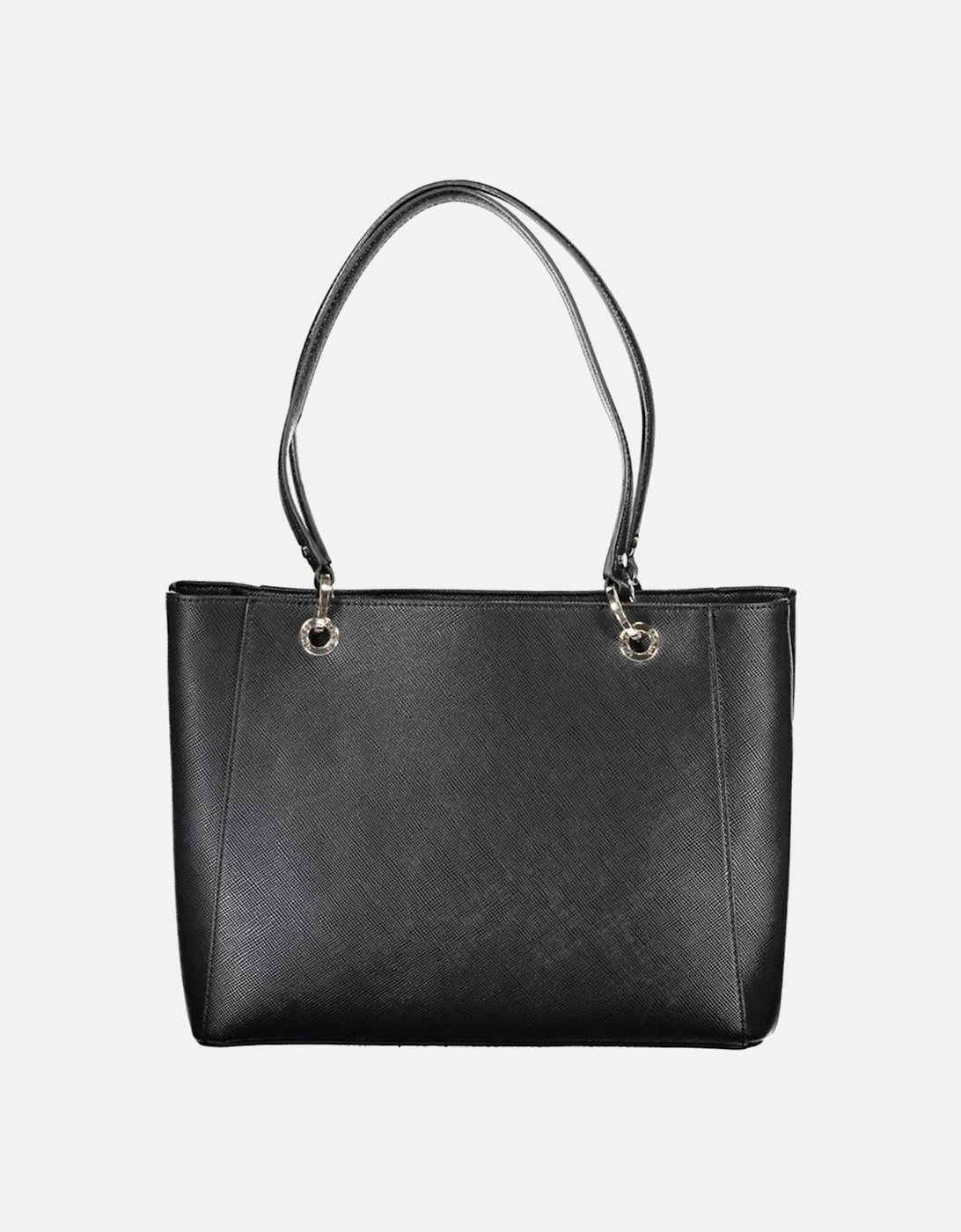 Contrasting detail shoulder bag with multiple compartments and pockets