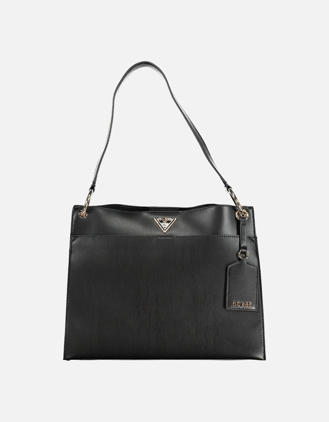 Sleek Shoulder Bag with External Pockets and Iconic Logo Women - Black, 4 of 3