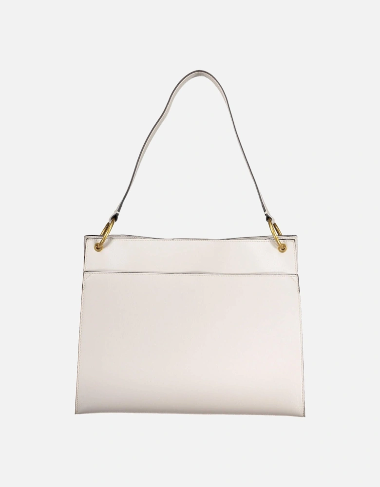 Gray Shoulder Bag with Contrasting Details and Logo Women Handbags
