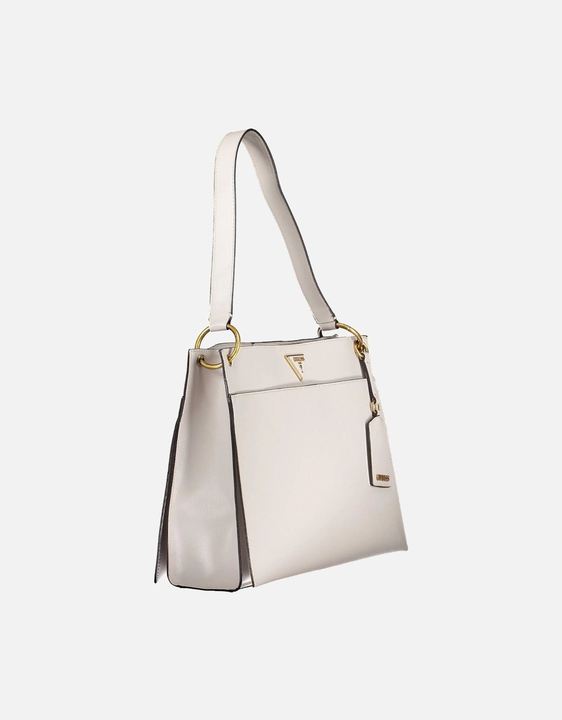 Gray Shoulder Bag with Contrasting Details and Logo Women Handbags