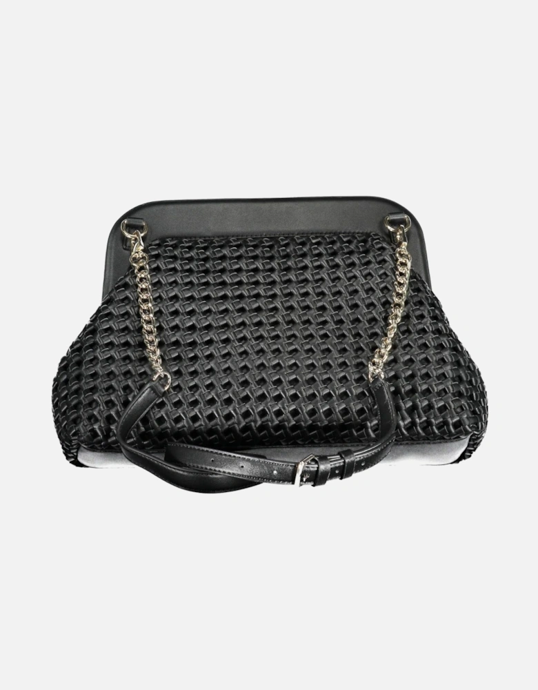 Black Handbag with Adjustable Strap and Interior Pockets Women