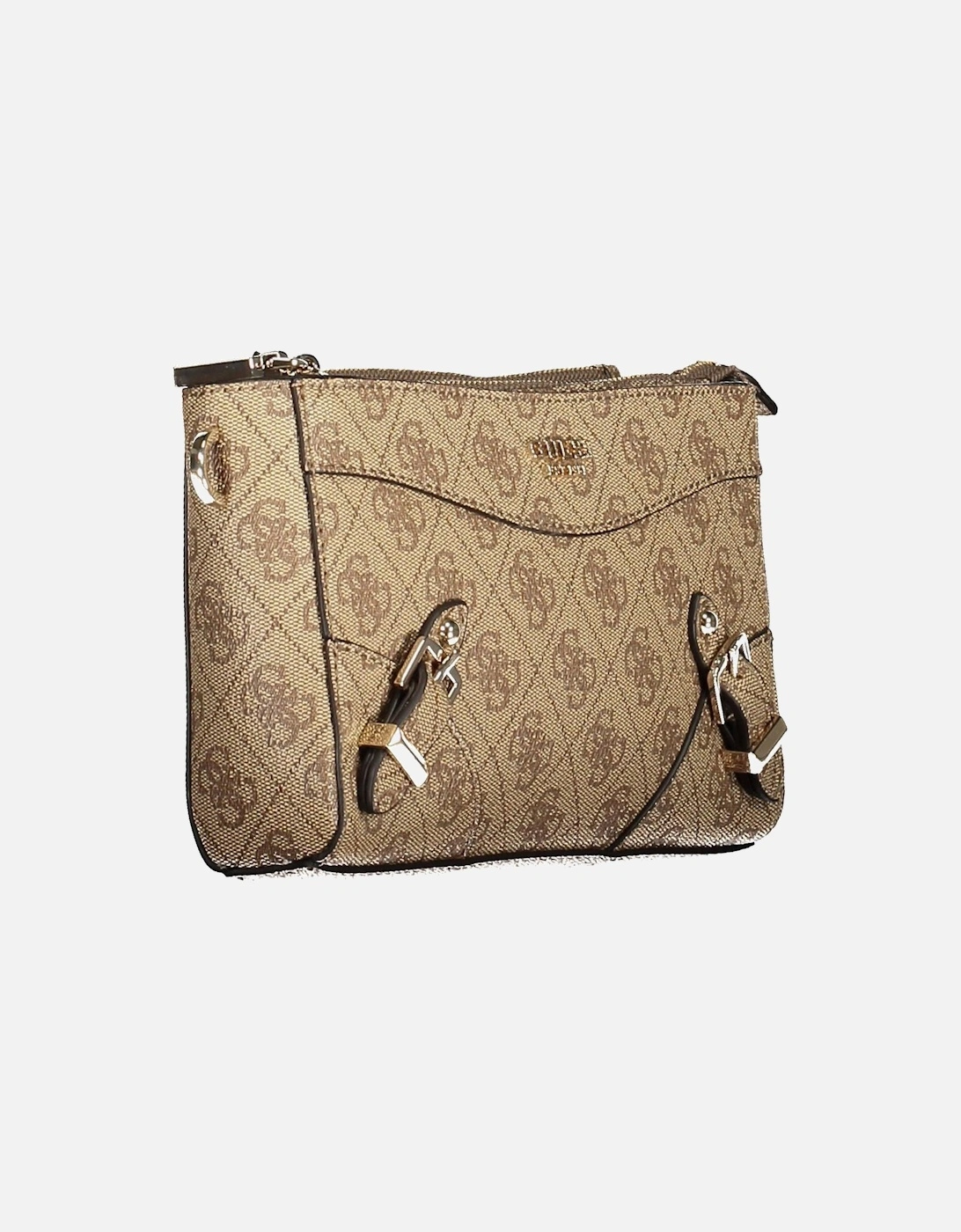 Chic Beige Shoulder Bag with Adjustable Straps and Practical Pockets.