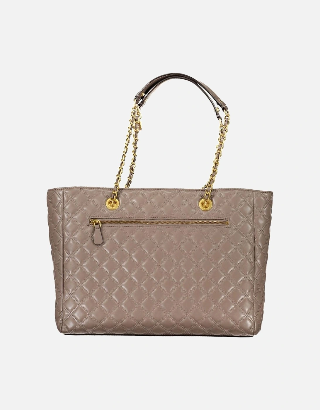 Contrasting Detail Shoulder Bag with Multiple Pockets and Zip Closure