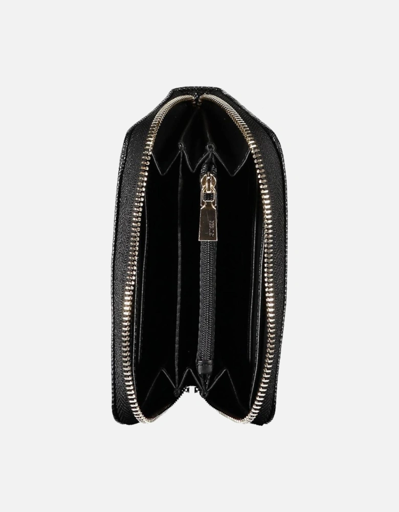 Compact Zipper Wallet with Multiple Compartments and Logo Women -