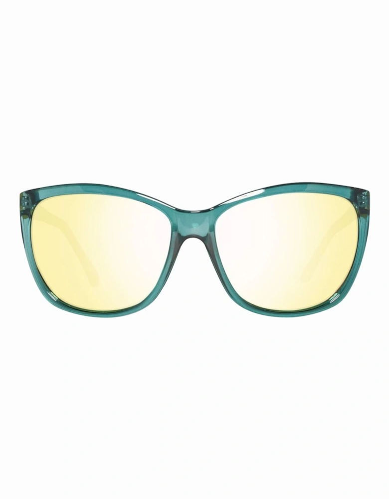 Butterfly Mirror Crystal Sunglasses Women - Green
