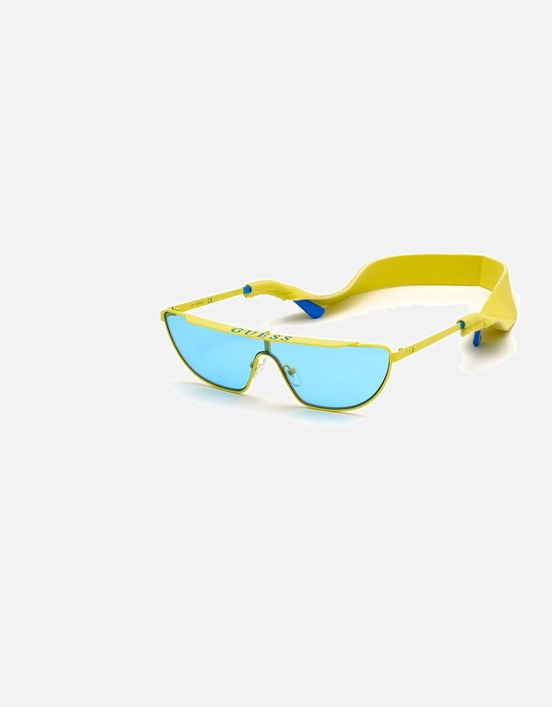 Metal Frame Sunglasses with Blue Lenses Women - Yellow, 4 of 3