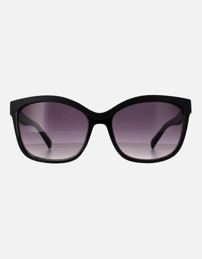 Resin Sunglasses with Grey Gradient Lens Women - Black
