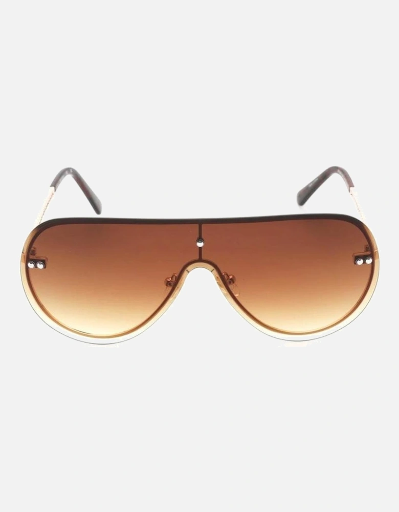 Metal Frame Degraded Lens Sunglasses Women - Gold
