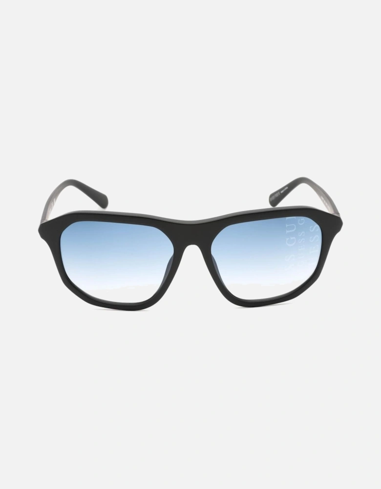 Injected Material Degraded Lens Sunglasses Unisex - Black
