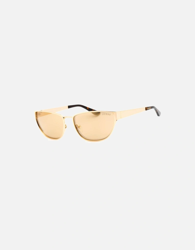 Metal Frame Mirror Sunglasses with UV Protection Women - Gold