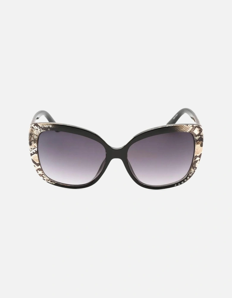 Resin Sunglasses with Grey Gradient Lens Women - Black