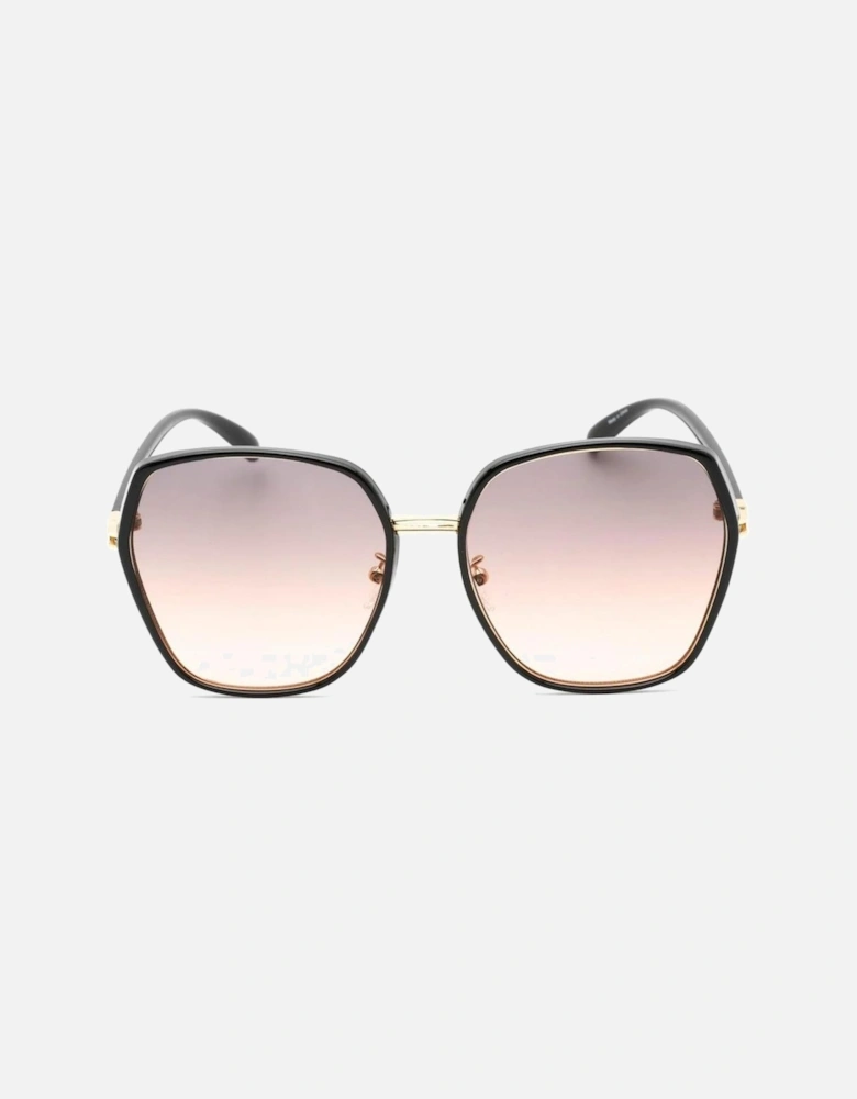 Metal Sunglasses with Grey Gradient Lens Women - Black
