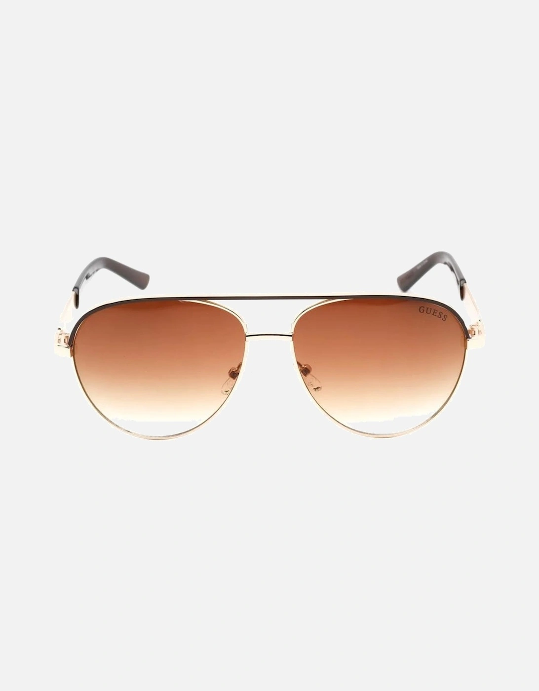 Metal Sunglasses with Brown Degraded Lenses Women - Gold
