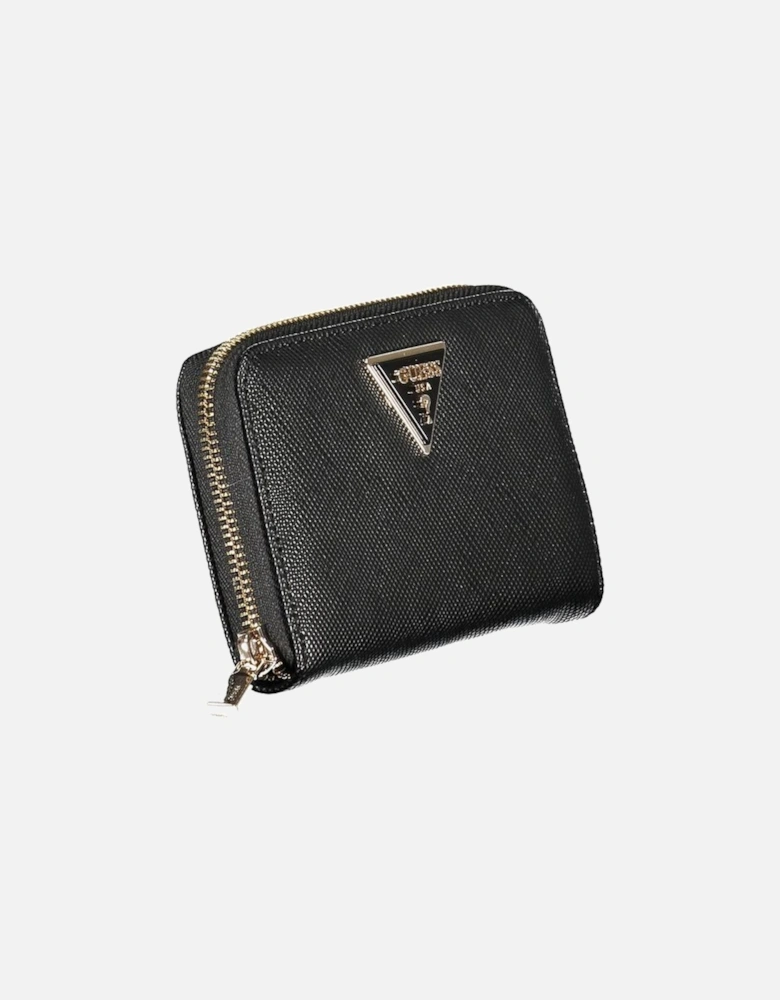 3-Compartment Wallet with Coin Purse and Card Spaces Women - Black