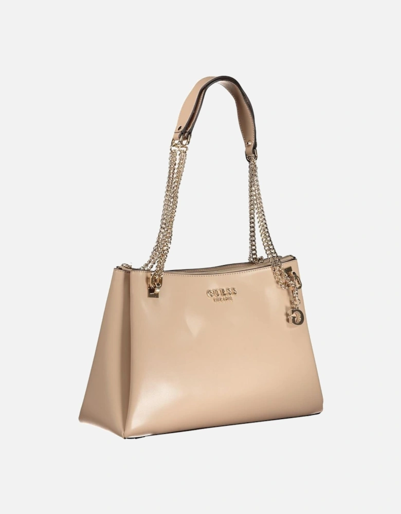 Embellished Leather Shoulder Bag Women - Beige Handbags