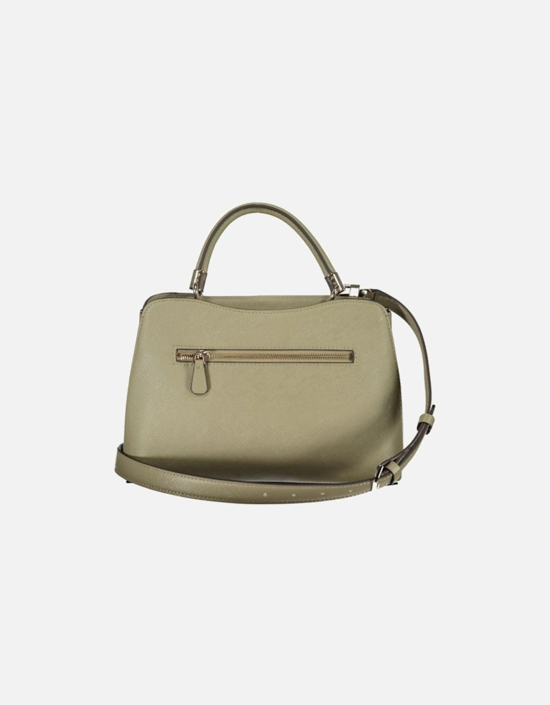 Two-Compartment Handbag with Adjustable Strap and External Pocket