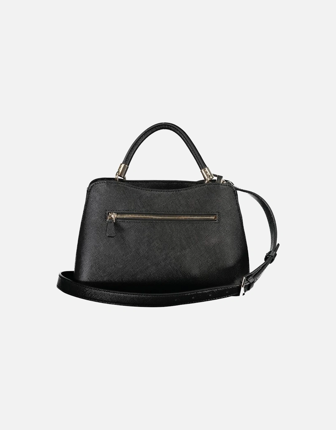 Two-Compartment Shoulder Bag with External Pocket and Contrast Details