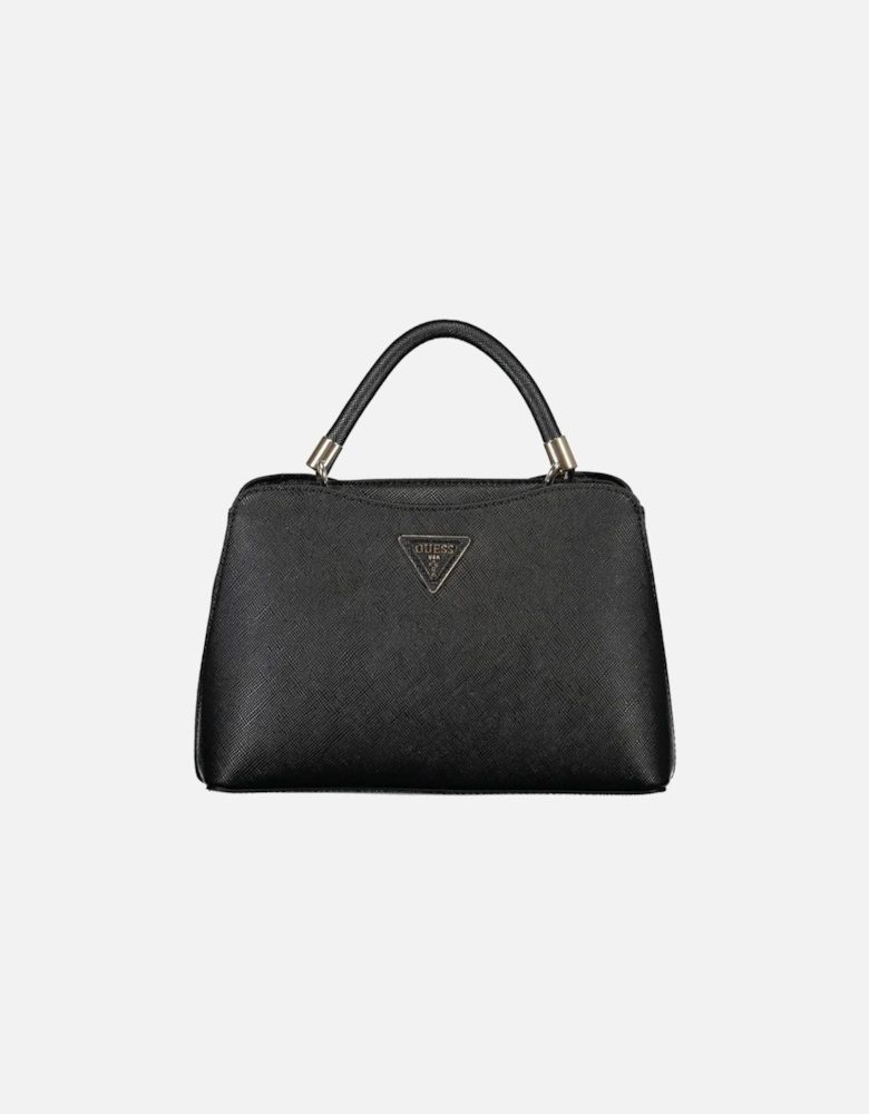 Two-Compartment Shoulder Bag with External Pocket and Contrast Details