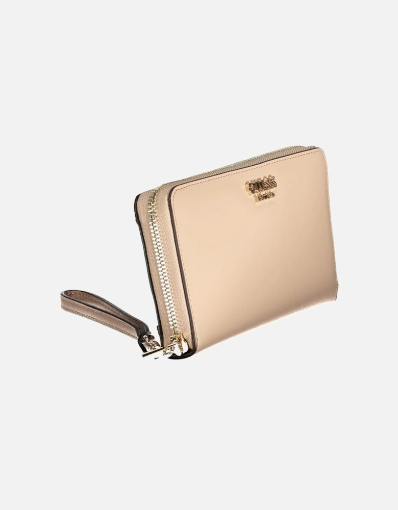 Leather Tote Bag with Gold-Tone Hardware Women - Beige Wallets