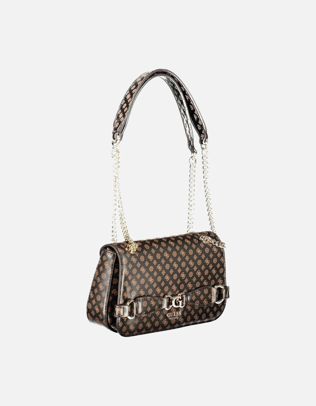 Contrasting Detail Shoulder Bag with Logo Women - Brown Handbags