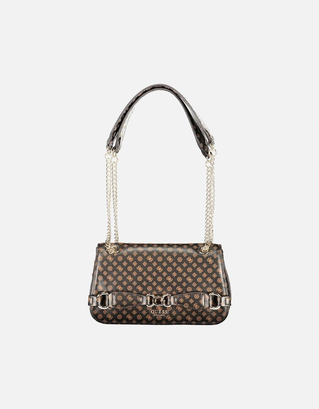 Contrasting Detail Shoulder Bag with Logo Women - Brown Handbags, 4 of 3