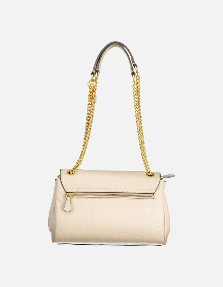 Leather Tote Bag with Gold Hardware Women - Beige Handbags