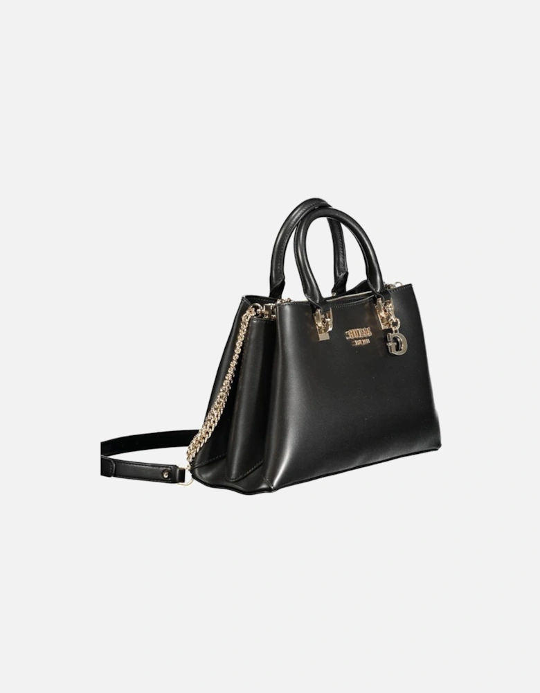 Leather Crossbody Bag with Detachable Strap Women - Black Handbags