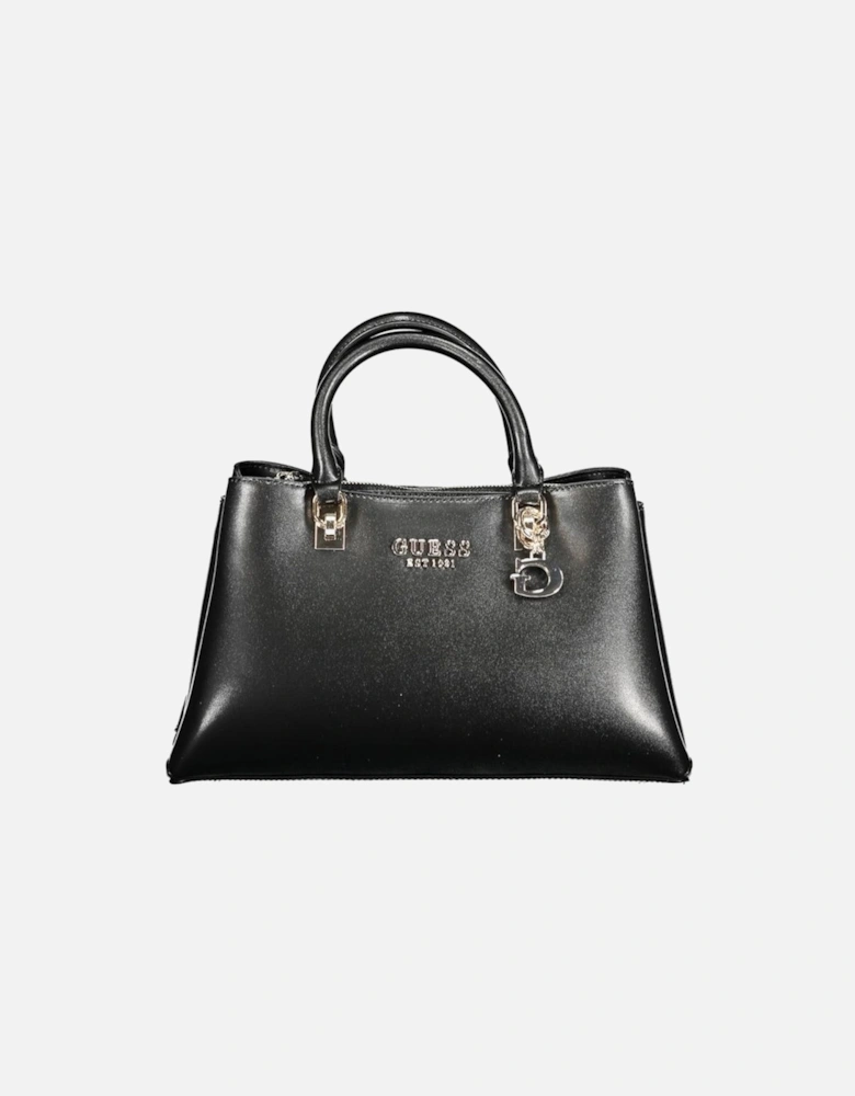 Leather Crossbody Bag with Detachable Strap Women - Black Handbags