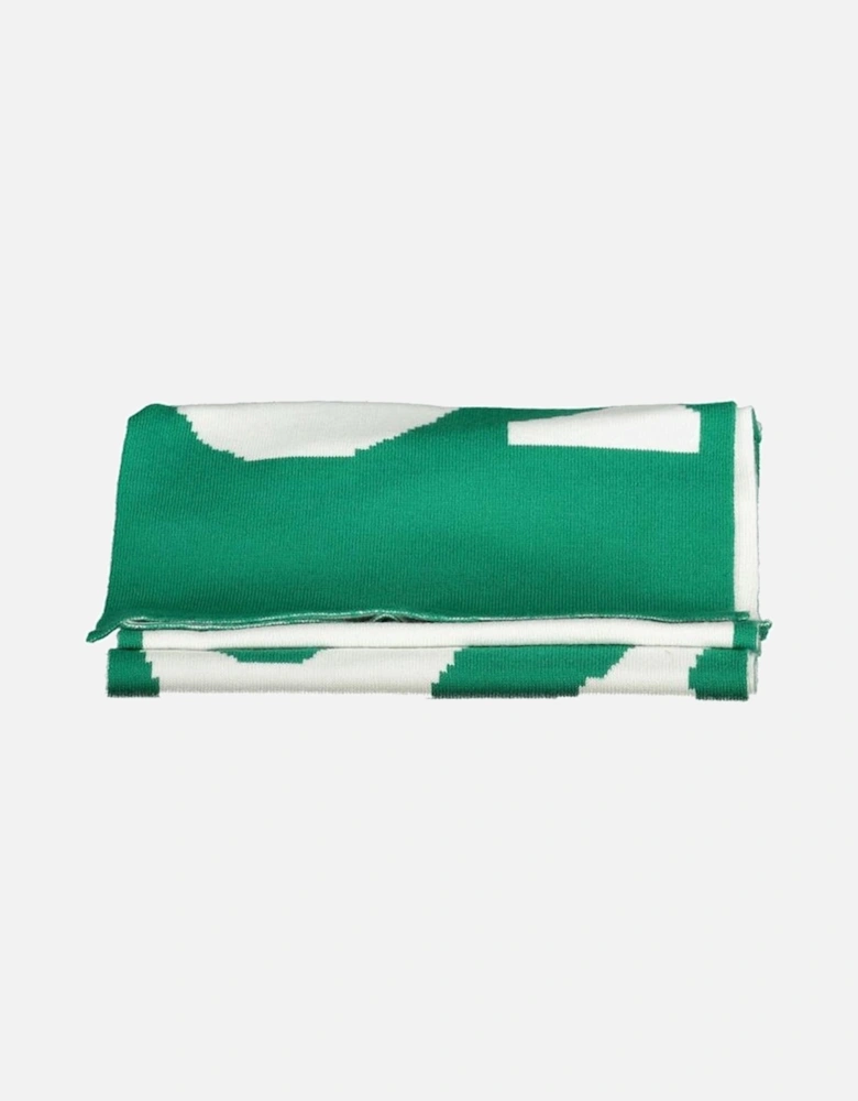 Contrast Detail Logo Scarf Women - Green Scarves