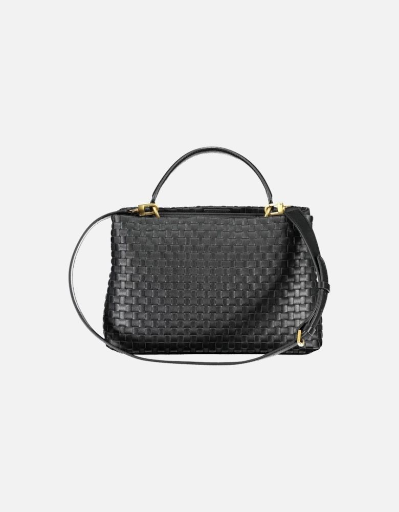 Contrast Detail Snap Closure Bag Women - Black Handbags