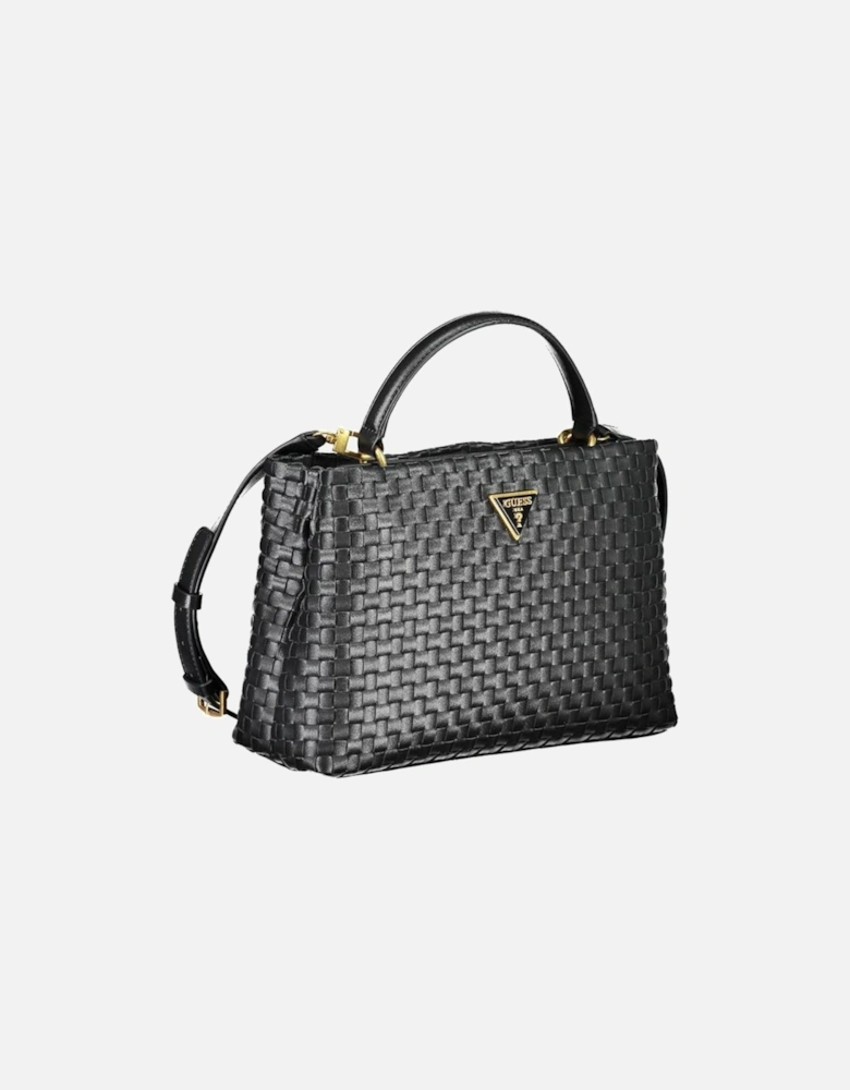 Contrast Detail Snap Closure Bag Women - Black Handbags