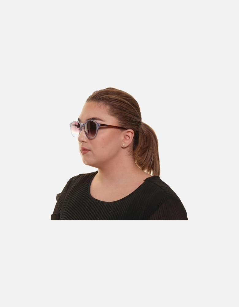Blue Round Sunglasses with Gradient Lenses Women